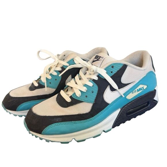 Nike Air Max 90 white chlorine blue and obsidian sneaker size 12 Rare main image 7